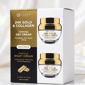 CLEAR 24K Gold & Collagen Firming Day & Night Moisturizer Duo -